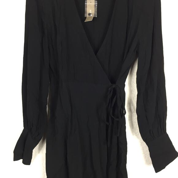 NWT J. Crew Black Drapey Long Sleeve Wrap Mini Dress Size 2 Workwear Classic - Picture 9 of 13